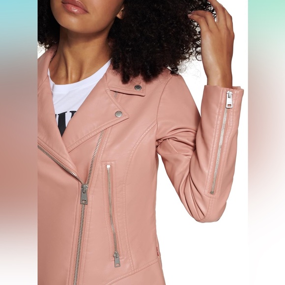 Levi's womens Faux Leather Asymmetrical Moto Jacket size M - Picture 3 of 11